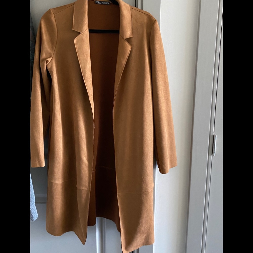 Zara never worn caramel suede lightweight coat